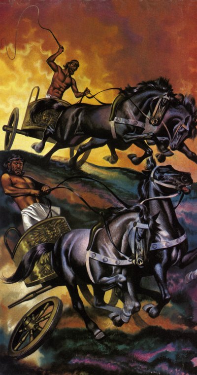 La guerra degli dei (litografia a colori) da Ron Embleton