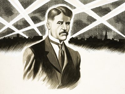 Il loro diario della settimana: Raid dello Zeppelin (Arnold Bennett) da Ron Embleton
