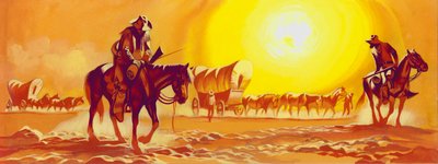 Sentiero di carri nel caldo torrido (gouache su carta) da Ron Embleton