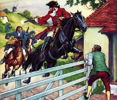 La cavalcata di Dick Turpin a York sul suo cavallo Black Bess da Ronald Simmons
