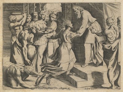 La Regina di Saba porta doni a Re Salomone da Rosa