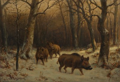 Cinghiali nella neve da Rosa Bonheur