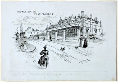 La nuova stazione, East Croydon, luglio 1896 da Rosa Clementina Petherick