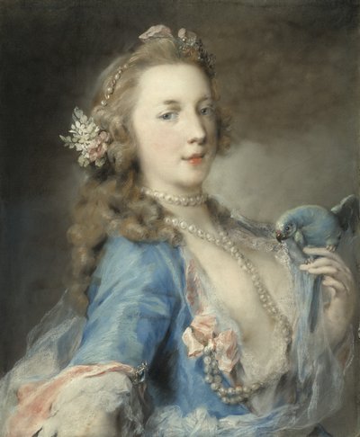 Una giovane donna con un pappagallo, c.1730 da Rosalba Giovanna Carriera