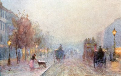 Brompton Road in una Sera Nebbiosa da Rose Maynard Barton
