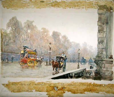 Grosvenor Place in un giorno di pioggia da Rose Maynard Barton