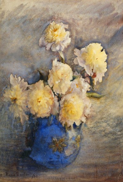 Peonie in un vaso blu da Rose Maynard Barton