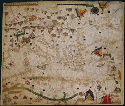 Carta nautica del Mar Mediterraneo e del Mar Nero da Rossell