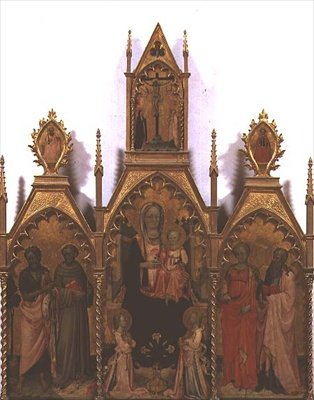 Madonna col Bambino in trono con santi da Rossello di Jacopo Franchi
