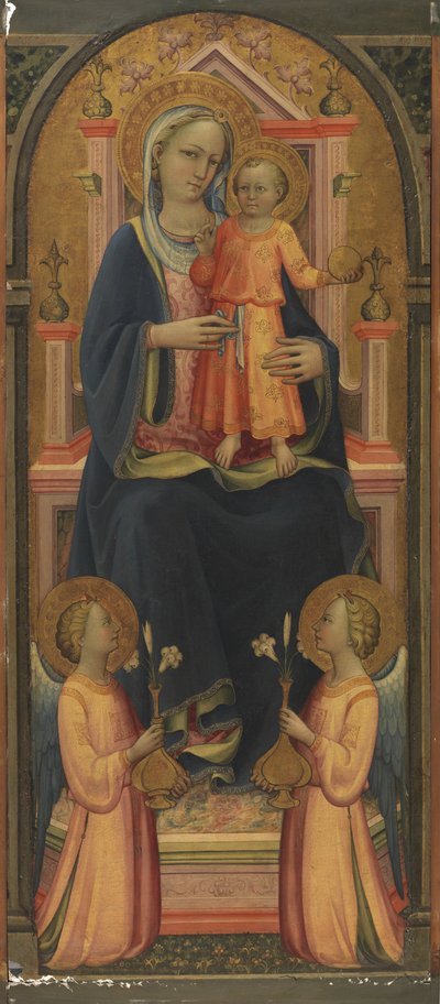 Vergine e Bambino in Trono, con Due Angeli, c.1420-25 da Rossello di Jacopo Franchi