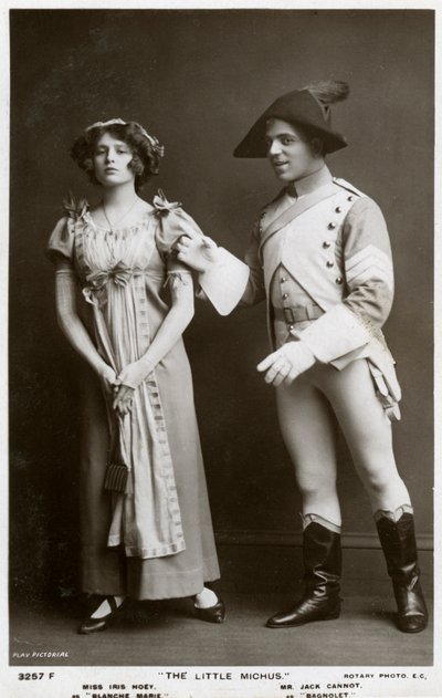 Iris Hoey e Jack Cannot, attori britannici, c1908 da Rotary Photo