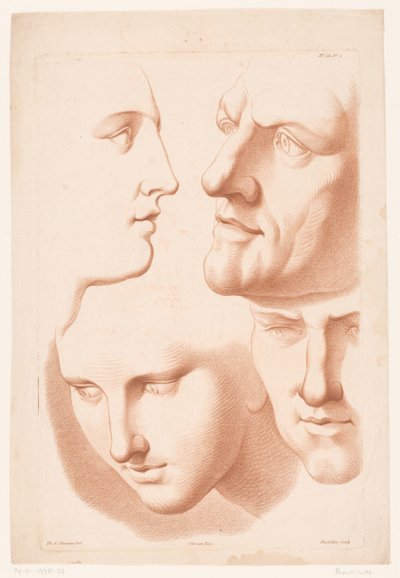 Teste di uomo e donna da Louis François Roubillac