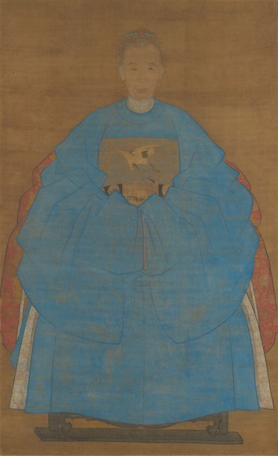Ritratto di una vecchia signora, datato xinyou 1561 o 1621 da Ruan Zude