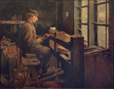 Tornitore olandese al lavoro (Blokje-Maker) da Rudolf Gudden