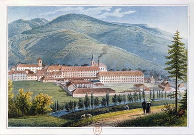 Fabbrica dei Signori Hartmann und Fils, Munster, Alsazia, Francia, 1842 da Rudolf Huber