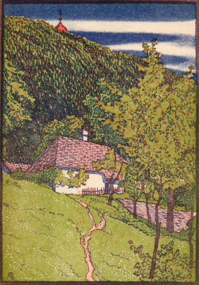 Una xilografia colorata da Rudolf Junk