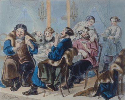Tè e Zucchero. Bere il tè in una taverna, primo quarto del XIX secolo da Rudolf Kasimirovich Zhukovsky