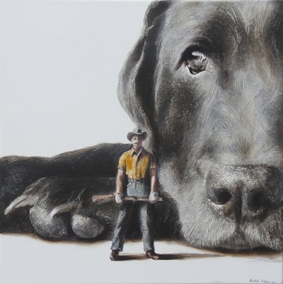 Cacciatore e cane gigante da Rudolf Kosow