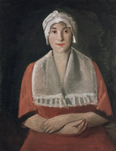 Ritratto di una signora con un cappello bianco da Rudolf Kremlicka