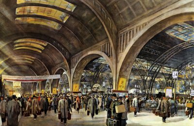Ferrovie tedesche - Stazione ferroviaria centrale di Lipsia durante la fiera da Rudolf Lipus