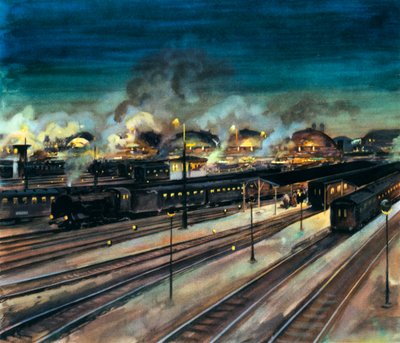 Ferrovie tedesche - Stazione centrale di Monaco di notte da Rudolf Lipus