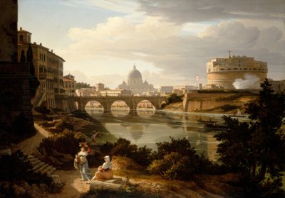 Roma, veduta del Tevere verso sud da Rudolf Wiegmann