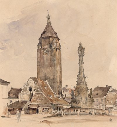 Il vecchio municipio di Korneuburg da Rudolf von Alt
