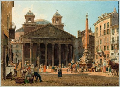 Il Pantheon e Piazza della Rotonda a Roma da Rudolf von Alt