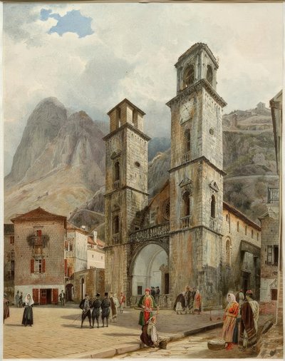 La piazza del duomo a Cattaro da Rudolf von Alt