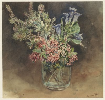 Bicchiere con fiori alpini da Rudolf von Alt
