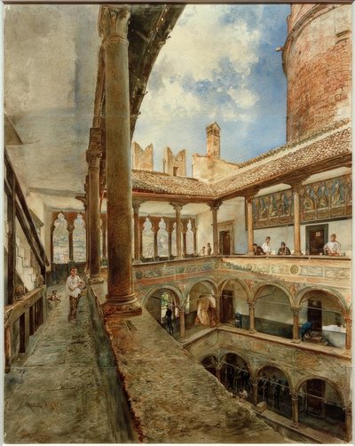 Cortile interno del Castello del Buonconsiglio a Trento da Rudolf von Alt