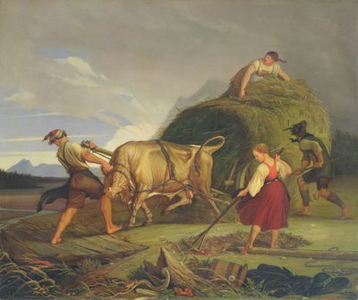 Raccolta del fieno prima della tempesta, 1844 da Rudolph Friedrich Wasmann