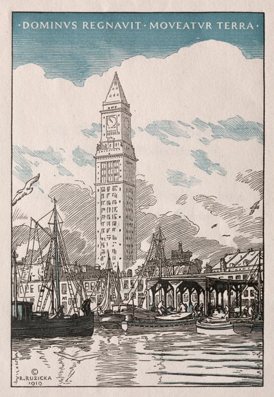 La torre della dogana vista dal mare da Rudolph Ruzicka
