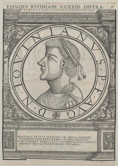 Imperatore romano Flavio Gioviano (stampa) da Rudolph Wyssenbach