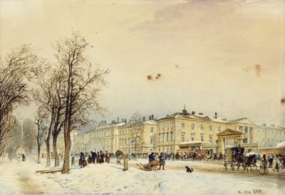 La stazione nord, Vienna; Der Nordbahnhof, Wien, 1852 da Rudolf von Alt