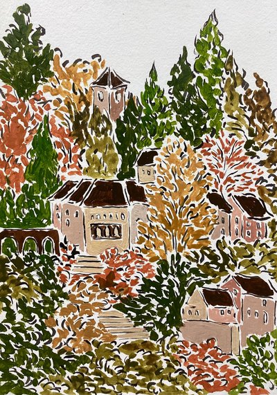 Villaggio collinare autunnale da Rushati Chowdhury