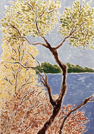 Paesaggio autunnale sul lago da Rushati Chowdhury