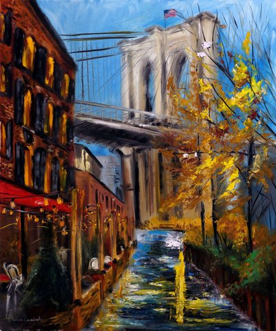 Autunno al Ponte di Brooklyn a DUMBO New York da Ruslana Levandovska