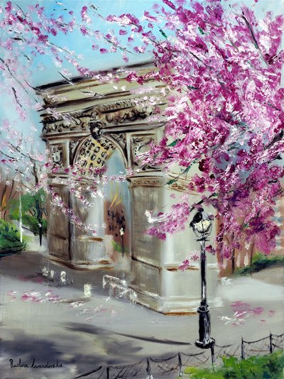 Fiori di ciliegio a Washington Square Park New York, 2022 da Ruslana Levandovska