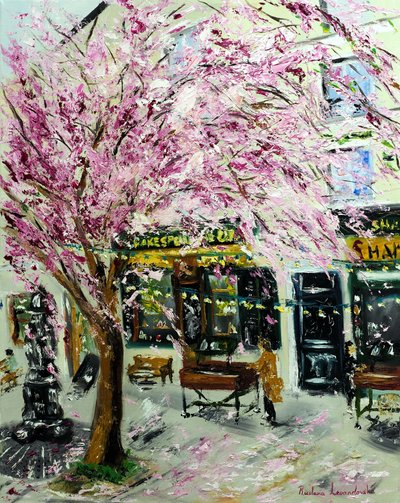 Fiori di ciliegio presso Shakespeare & Company Parigi II da Ruslana Levandovska