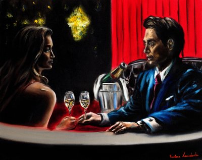 Sera insieme, 2024 (olio su tela) da Ruslana Levandovska