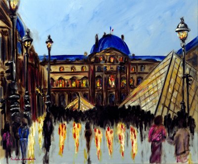 Museo del Louvre di Parigi, 2025 (olio su tela) da Ruslana Levandovska