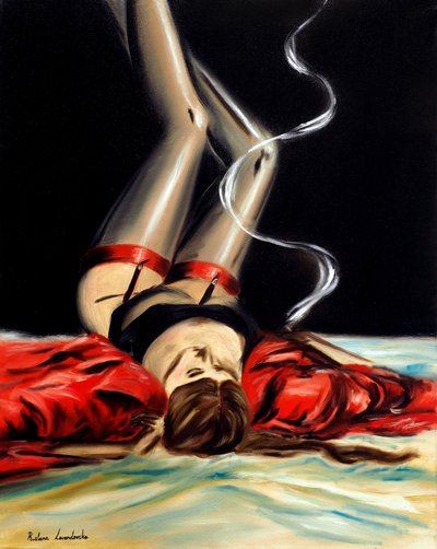 Sultry Scarlet, 2025 (olio su tela) da Ruslana Levandovska