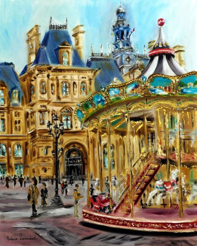 Le strade di Parigi, 2024 (olio su tela) da Ruslana Levandovska