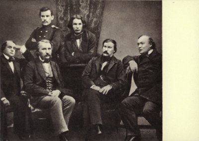 L N Tolstoi con scrittori-collaboratori della rivista "Sovremennik", Pietroburgo da Russian Photographer
