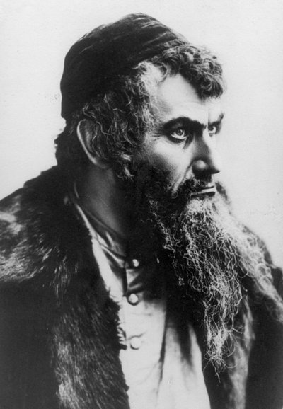 Raffaele Adelheim nel ruolo di Shylock nella produzione russa del 1898 di "Il Mercante di Venezia" da Russian Photographer