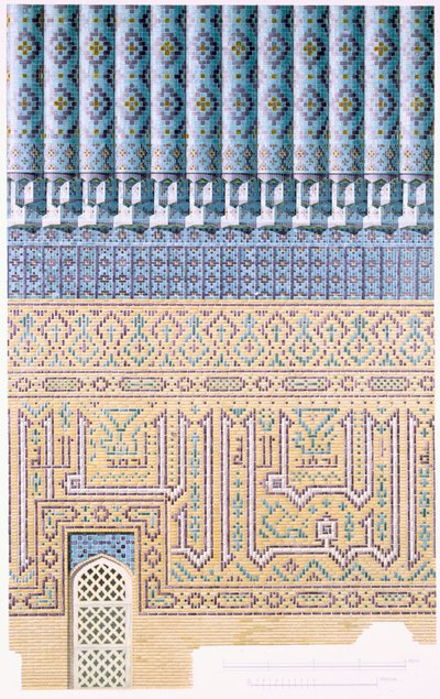 Dettagli decorativi della cupola, dal livello del suolo in su, pub. 1905 da Russian School.