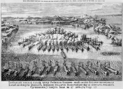 Battaglia navale tra svedesi e russi a Hango Head, 1714 da Russian School