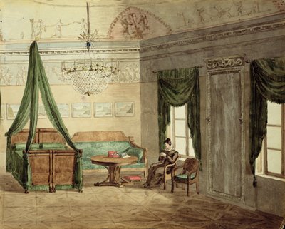 Camera da Letto Neoclassica, 1819 da Russian School