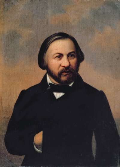 Ritratto di Mikhail Ivanovich Glinka (1804-57), 1850s da Russian School